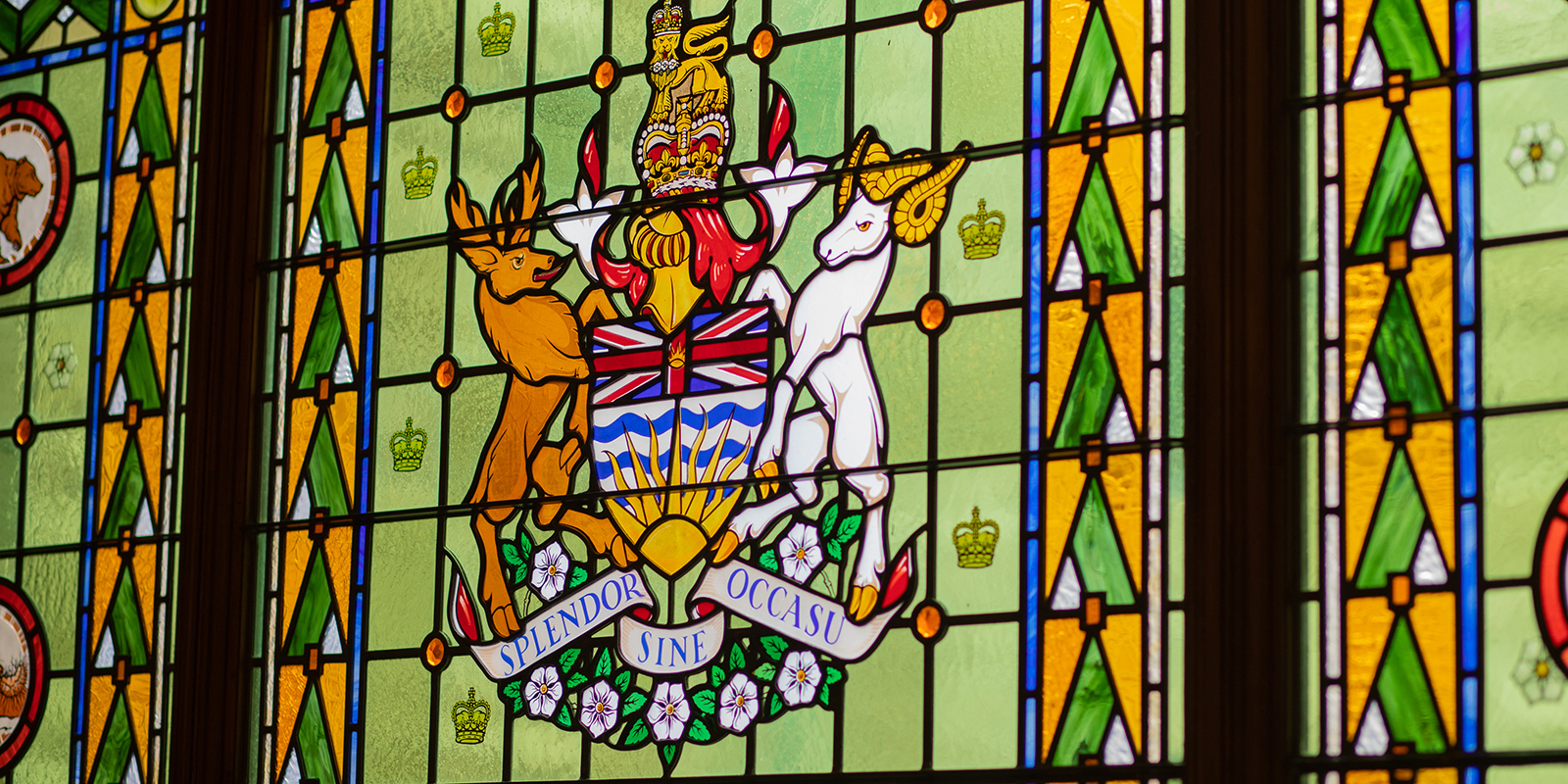 BC Legislature Stained Glass Window - Coat of Arms