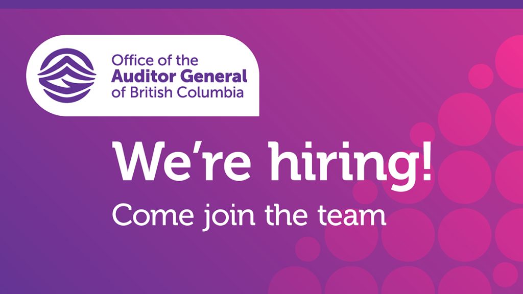 Pink and purple image with OAGBC logo and "we're hiring" text