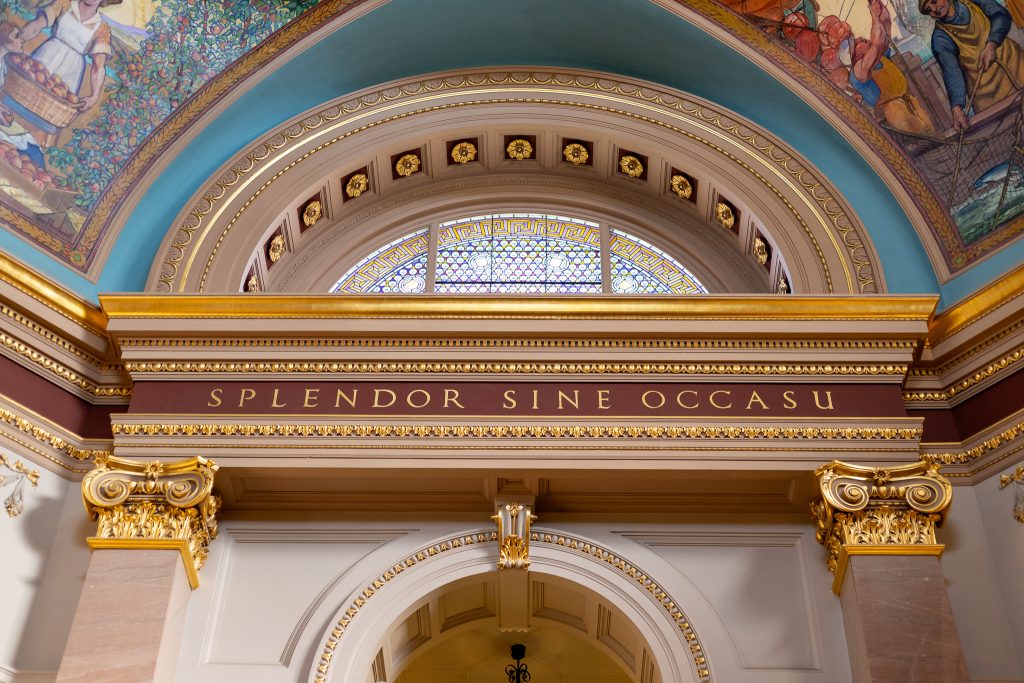 Archway and window inside the B.C. legislature.