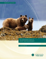 Cover of Audit of Grizzly Bear Management report with image of adult female grizzly bear and two cubs.