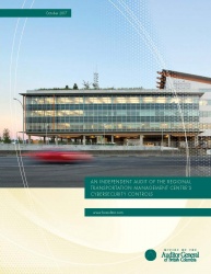 Cover of Regional Transportation Management Centre's Cybersecurity Audit report with image of an airport terminal.