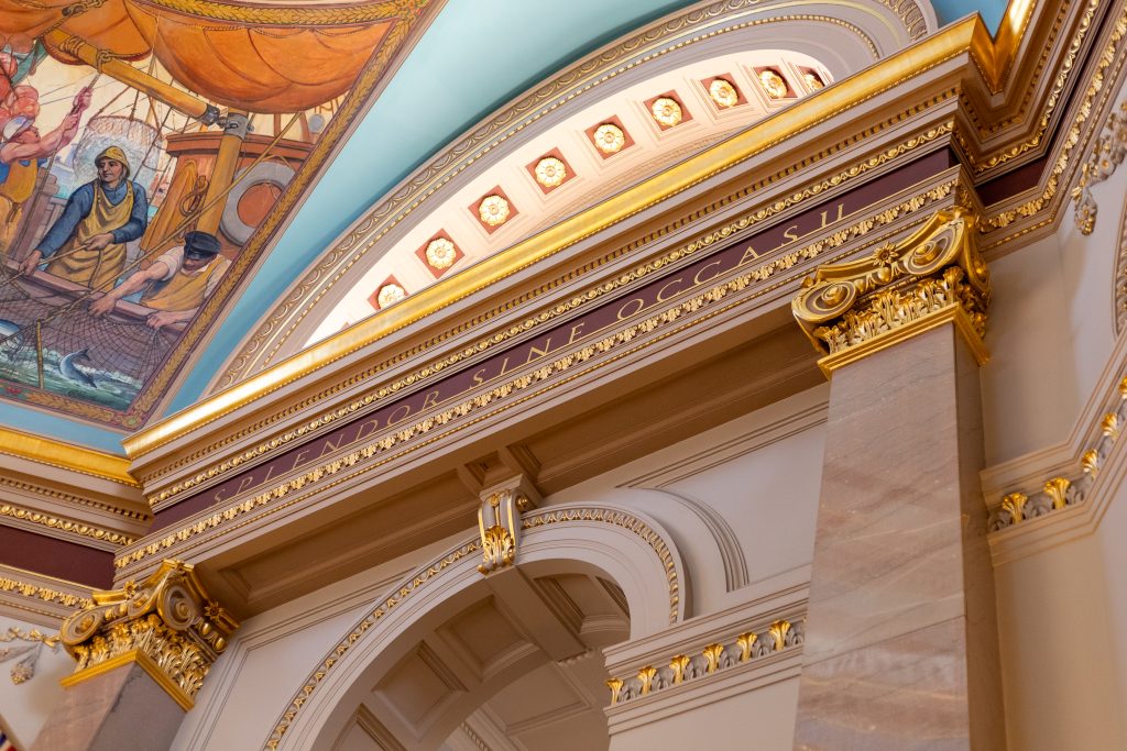 Decorative interior of the B.C. Parliament Building's dome