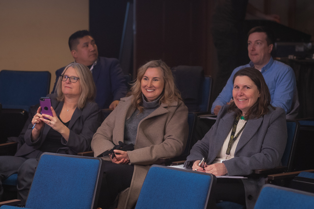 Performance audit team seated in legislative press theatre