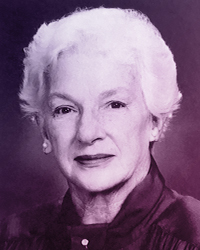 Portrait of an older woman, white, curly perm. Name: Erma Morrison